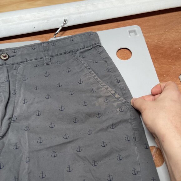 Hudson And Barrow NYC Shorts Mens 34 Grey Chino Golf Golfer Beach Ankers AOP Rea - Picture 16 of 16